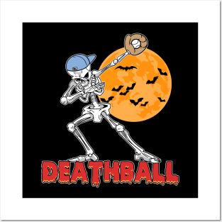 Dabbing Skeleton Baseball Player Deathball Posters and Art